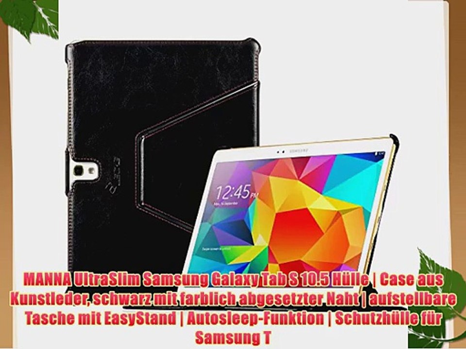 MANNA UltraSlim Samsung Galaxy Tab S 10.5 H?lle | Case aus Kunstleder schwarz mit farblich