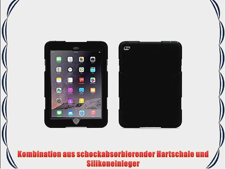 Griffin Survivor Rugged Case - Schutzh?lle f?r iPad Air 2 - Schwarz/Schwarz/Schwarz