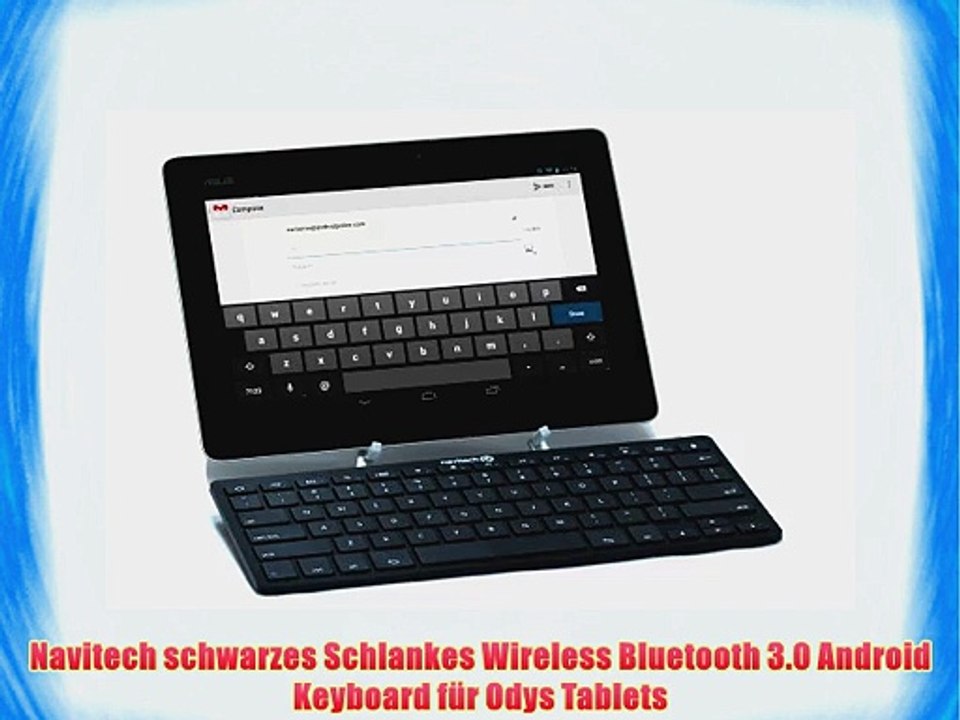 Navitech schwarzes Schlankes Wireless Bluetooth 3.0 Android Keyboard f?r Odys Tablets