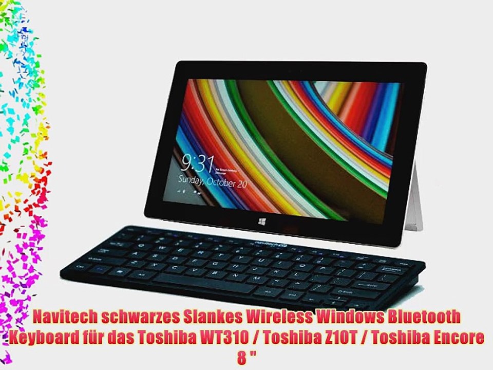 Navitech schwarzes Slankes Wireless Windows Bluetooth Keyboard f?r das Toshiba?WT310 / Toshiba
