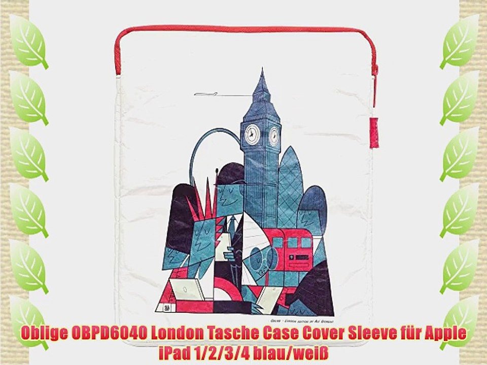 Oblige OBPD6040 London Tasche Case Cover Sleeve f?r Apple iPad 1/2/3/4 blau/wei?