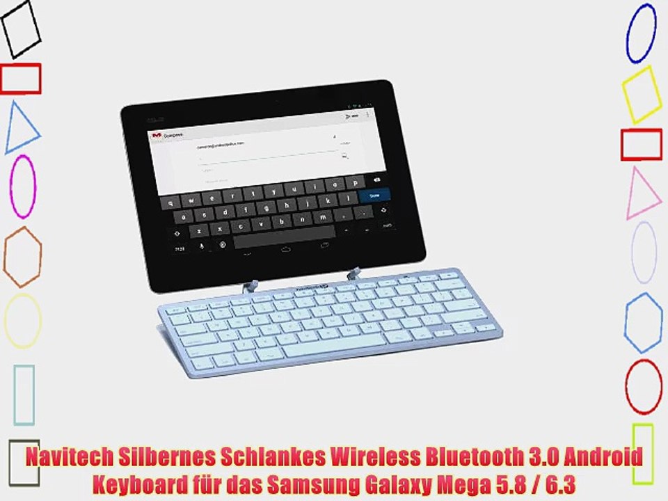 Navitech Silbernes Schlankes Wireless Bluetooth 3.0 Android Keyboard f?r das Samsung Galaxy