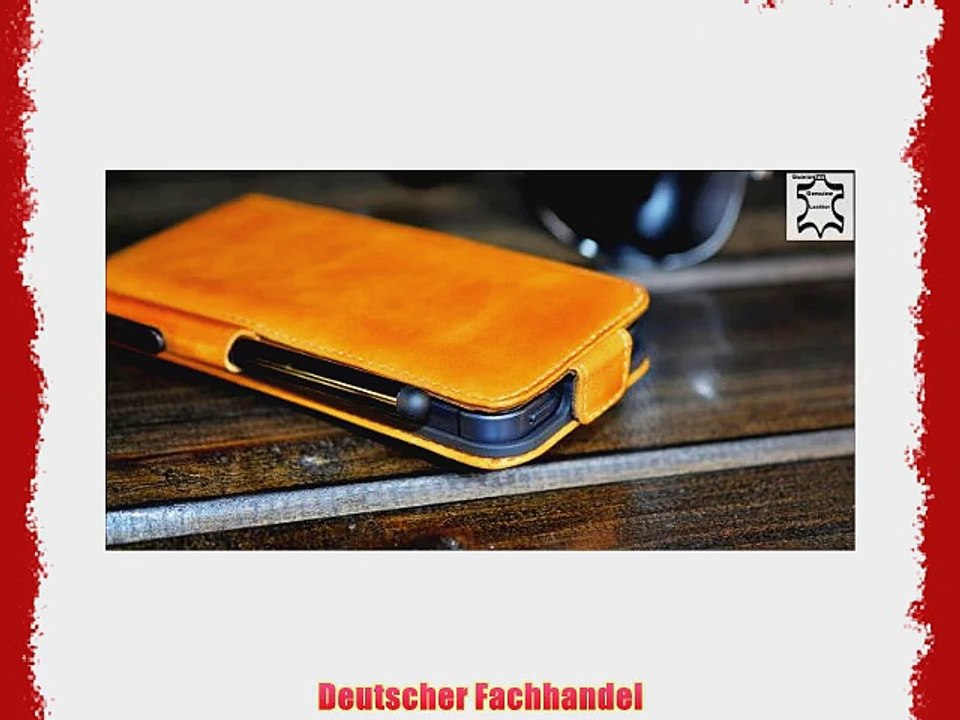 Original Akira Hand Made Echt Leder iPhone 5 s Cover Handgemacht Case Schutzh?lle Etui Flip