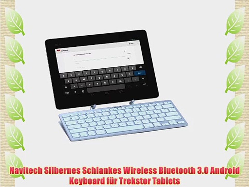 Navitech Silbernes Schlankes Wireless Bluetooth 3.0 Android Keyboard f?r Trekstor Tablets
