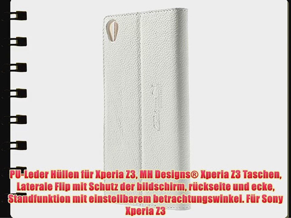 PU-Leder H?llen f?r Xperia Z3 MH Designs? Xperia Z3 Taschen Laterale Flip mit Schutz der bildschirm