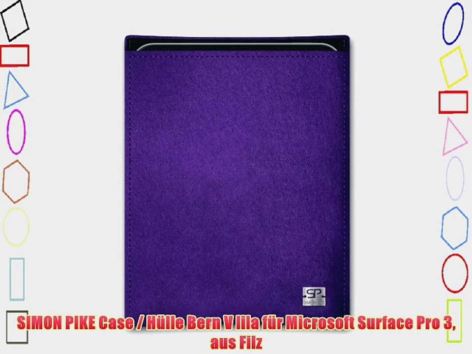 SIMON PIKE Case / H?lle Bern V lila f?r Microsoft Surface Pro 3 aus Filz