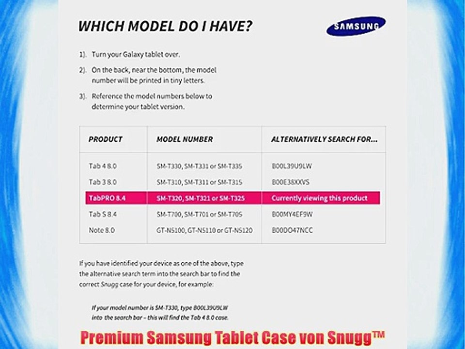 Snugg? Galaxy TabPRO 8.4 H?lle (Lila) - Smart Case mit lebenslanger Garantie