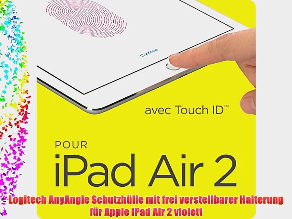 Logitech AnyAngle Schutzh?lle mit frei verstellbarer Halterung f?r Apple iPad Air 2 violett