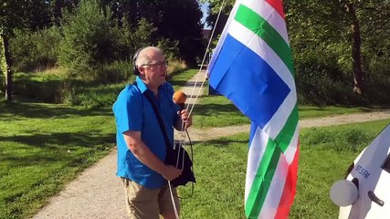 Vrijstaat Noord: Wiebe hijst de Groninger vlag in Middelstum - RTV Noord