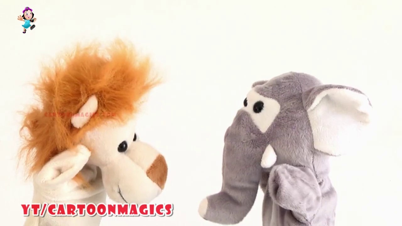 Jack and Jill ✿✿ Funny Lion and Elephant puppets ✿✿ children rhymes