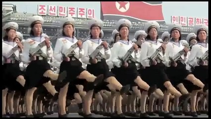 North Korea vs South Korea Marching Girls