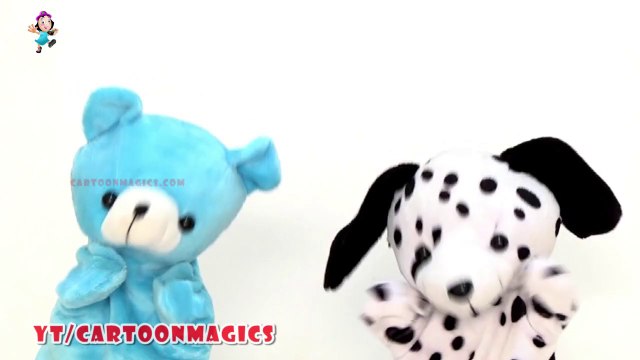 Row Row Row Your Boat - Funny Giant Panda and Puppy Dog puppets children rhymes - Kids Songs