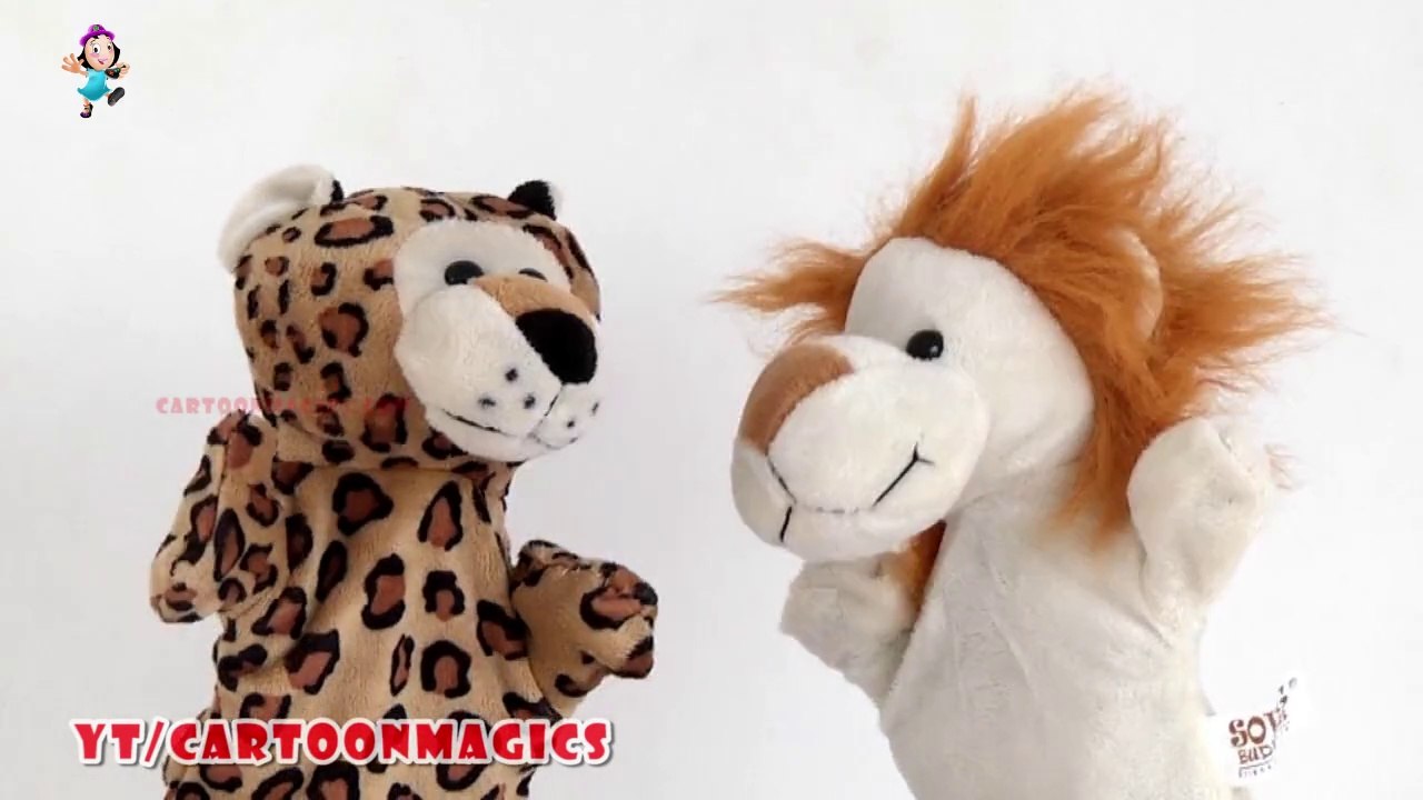 Row Row Row Your Boat - Funny Tiger - Lion puppets children rhymes Kids Songs