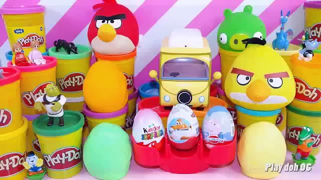 Juguetes Kinder sorpresa huevos de Peppa pig Cars 2 Play doh Juguetes Unboxing huevos