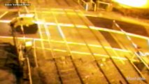'Plonker' drives 3-wheeled car onto railway crossing in bizarre CCTV video