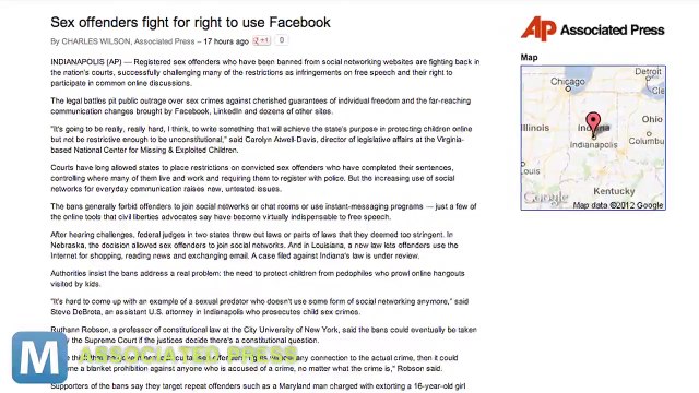 ACLU Fights for Sex Offender Facebook Rights