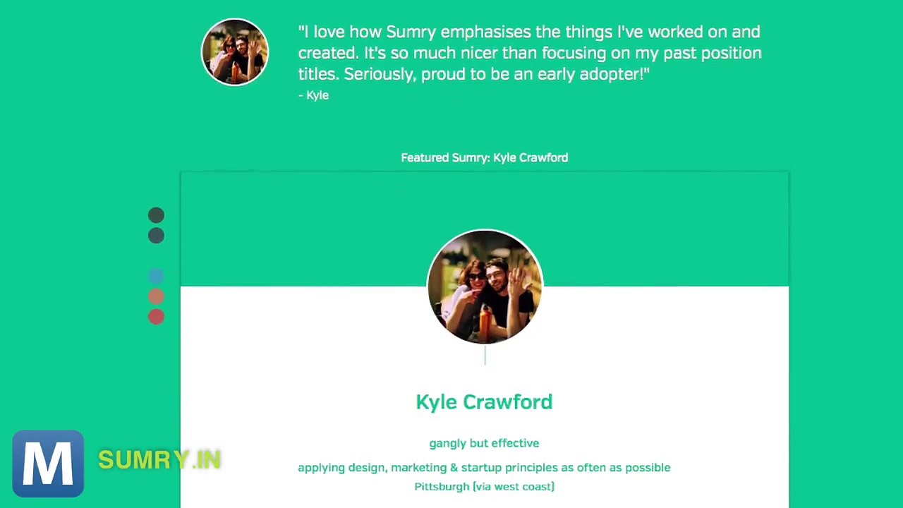 Sumry Promises Concise, Pretty Online CV Design
