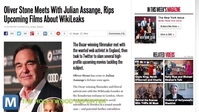 Filmmaker Oliver Stone Visits WikiLeaks Founder, Pledges Support