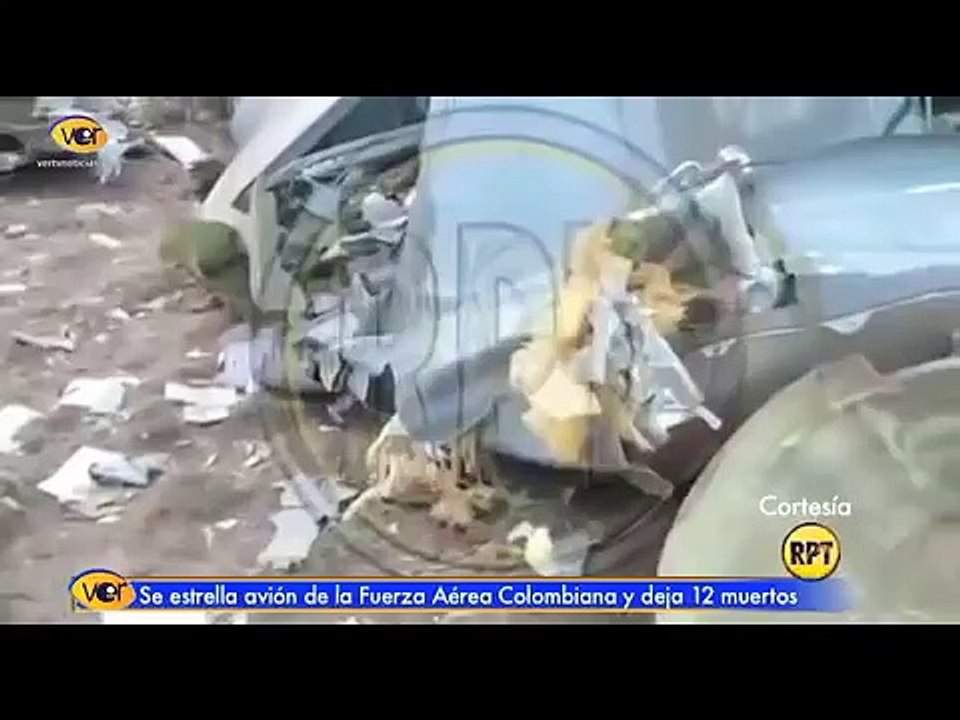 Así cayó avión de la Fuerza Aérea Colombiana que dejó 12 muertos