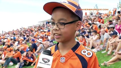 Manning pulls young fans into practice drills