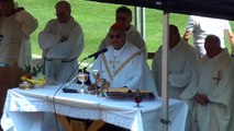 Dimaro (TN) - Il cardinale Sepe celebra messa per il Napoli (28.07.15)
