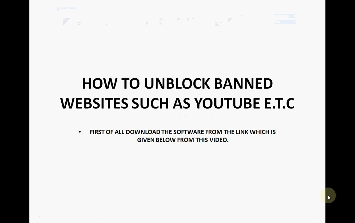 TUTORIAL FOR UNBLOCKING THE BANNED WEBSITES SUCH AS YOUTUBE E.T.C