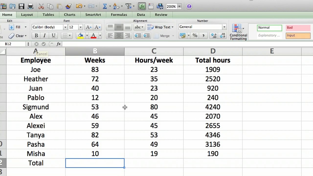 How to Make a Totaling Column Formula in Excel : Using Microsoft Excel