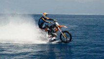 Aussie Daredevil Rides Dirt Bike on Waves