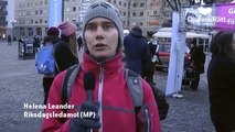 Djurens Rätts manifestation på Medborgarplatsen i Stockholm 30 november