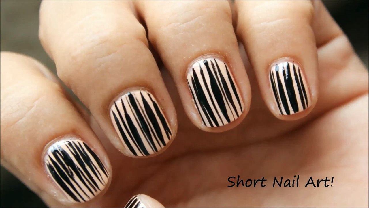 Short Nails Tutorial |  Nail Art Design For Very Short Nails