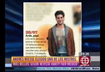 Andrés Wiese sorprendido por ser elegido como "belleza latina"
