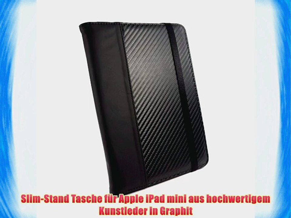 Tuff-Luv Slim Stand Ledertasche f?r Apple iPad Mini (Sleep-Funktion) - Graphit