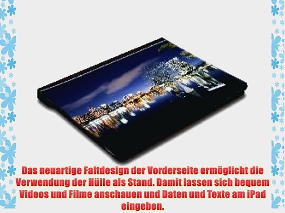 St?dte 10037 Stadt bei Nacht Schwarz iPad 4 3 2 Smart Back Case Leder Tasche Shutzh?lle H?lle