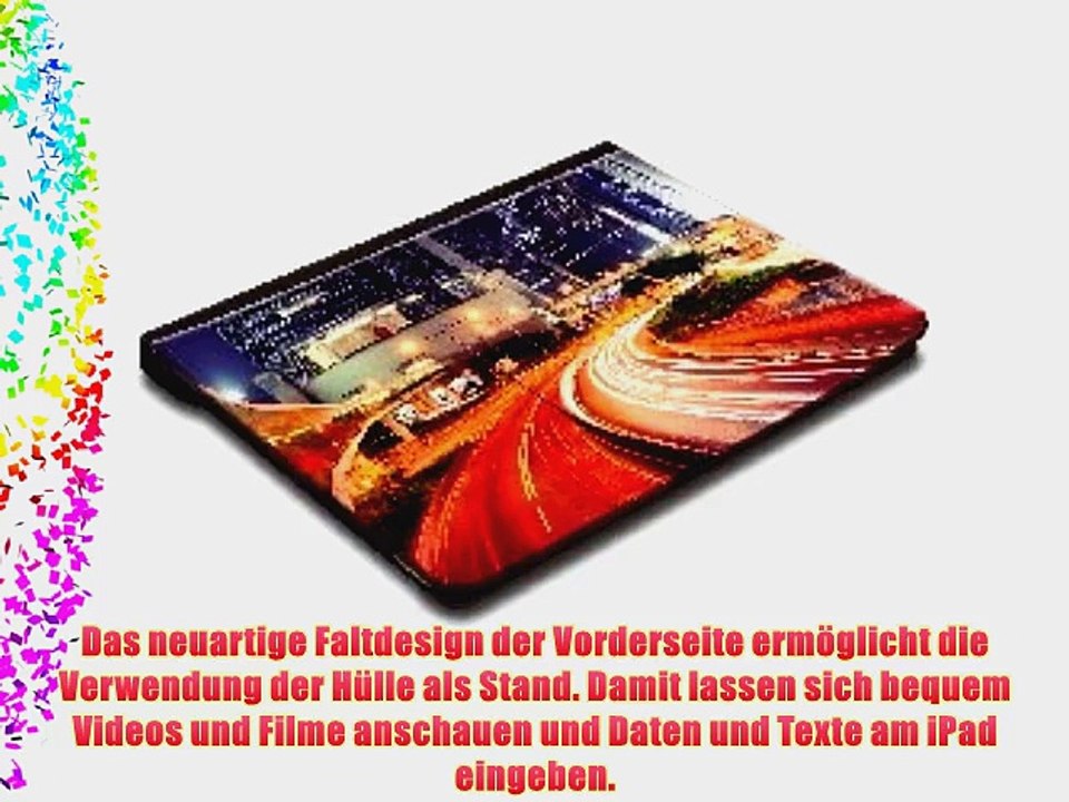 St?dte 10038 Stadt bei Nacht Schwarz iPad 4 3 2 Smart Back Case Leder Tasche Shutzh?lle H?lle