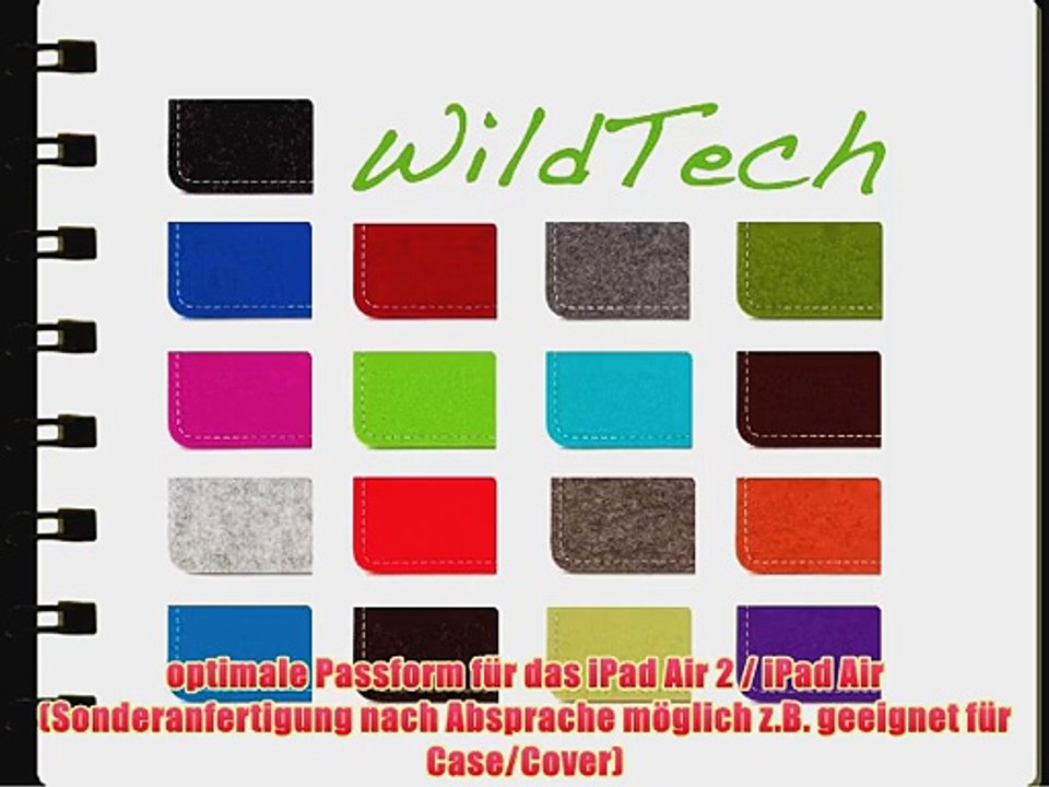 WildTech Sleeve f?r iPad Air 2 / iPad Air H?lle Tasche - 17 Farben (made in Germany) - Petrol