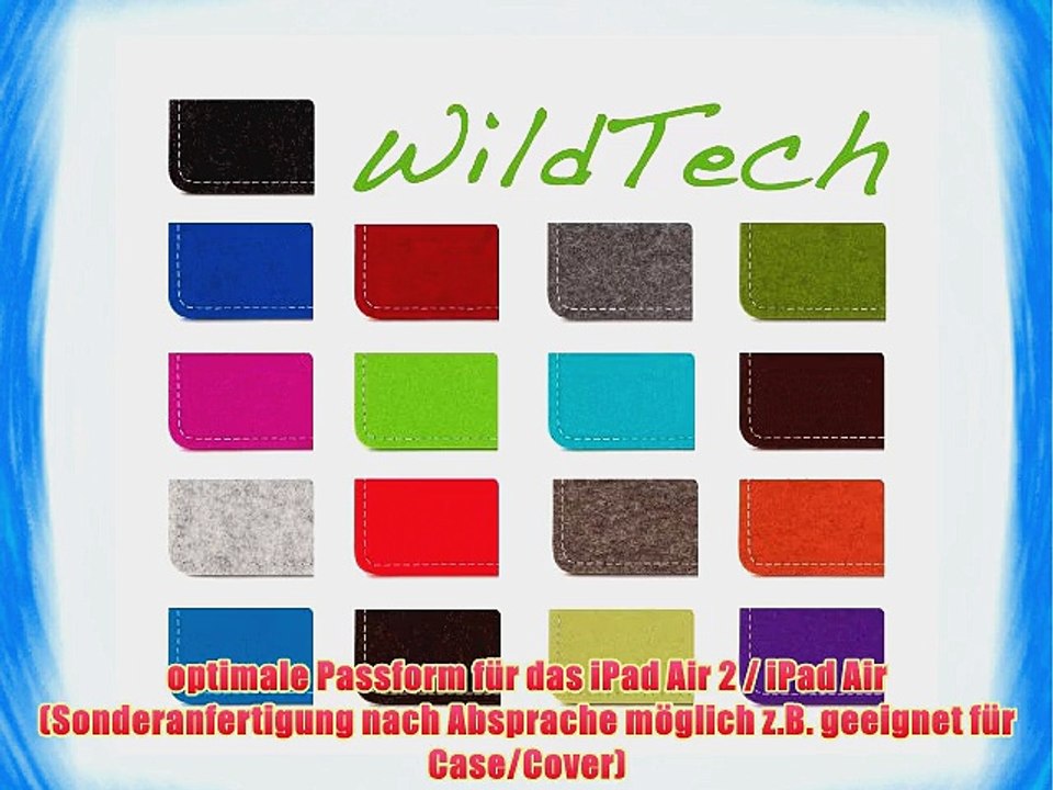 WildTech Sleeve f?r iPad Air 2 / iPad Air H?lle Tasche - 17 Farben (made in Germany) - Rost