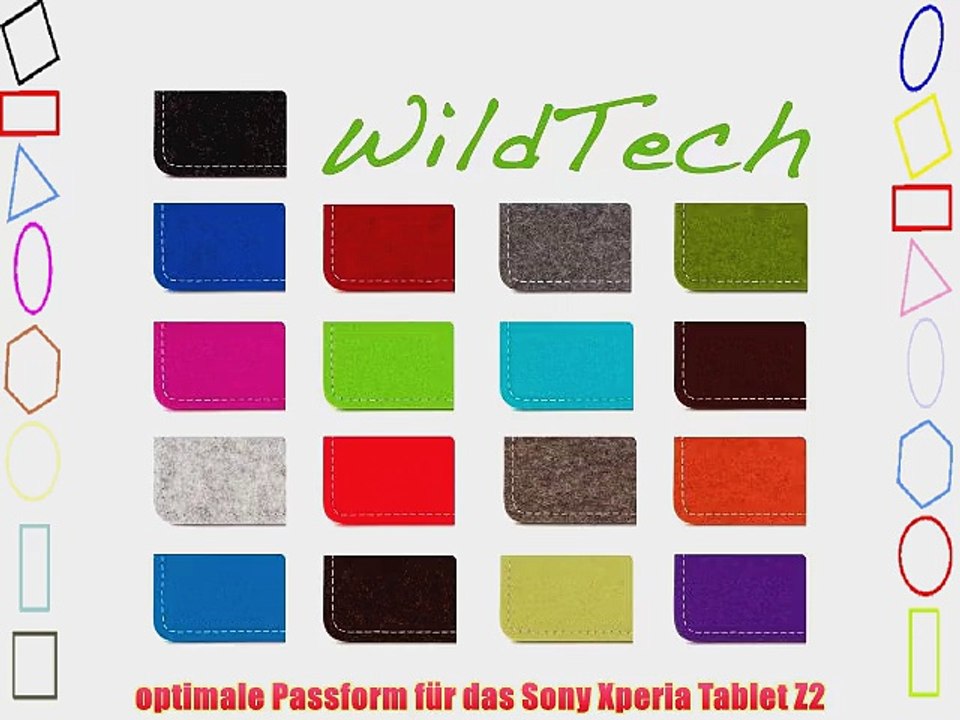 WildTech Sleeve f?r Sony Xperia Tablet Z2 Filz H?lle Tasche Case Cover - 17 Farben (Handmade
