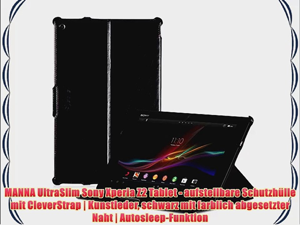 MANNA UltraSlim Sony Xperia Z2 Tablet - aufstellbare Schutzh?lle mit CleverStrap | Kunstleder