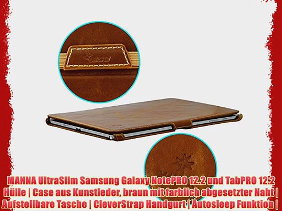 MANNA UltraSlim Samsung Galaxy NotePRO 12.2 und TabPRO 12.2 H?lle | Case aus Kunstleder braun