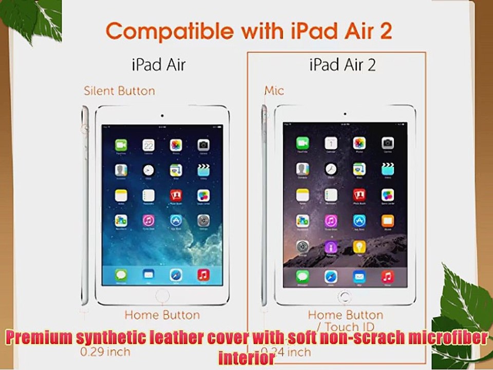 rooCASE Apple iPad Air 2 (2014) 6th Generation iPad 6 - PU Ledertasche schutzh?lle St?nderfunktion
