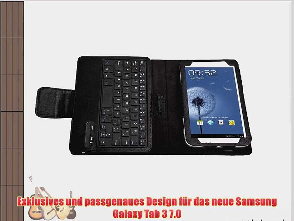 Supremery? Samsung Galaxy Tab 3 7.0 Tastatur Bluetooth Keyboard H?lle Tasche Kunstlederh?lle