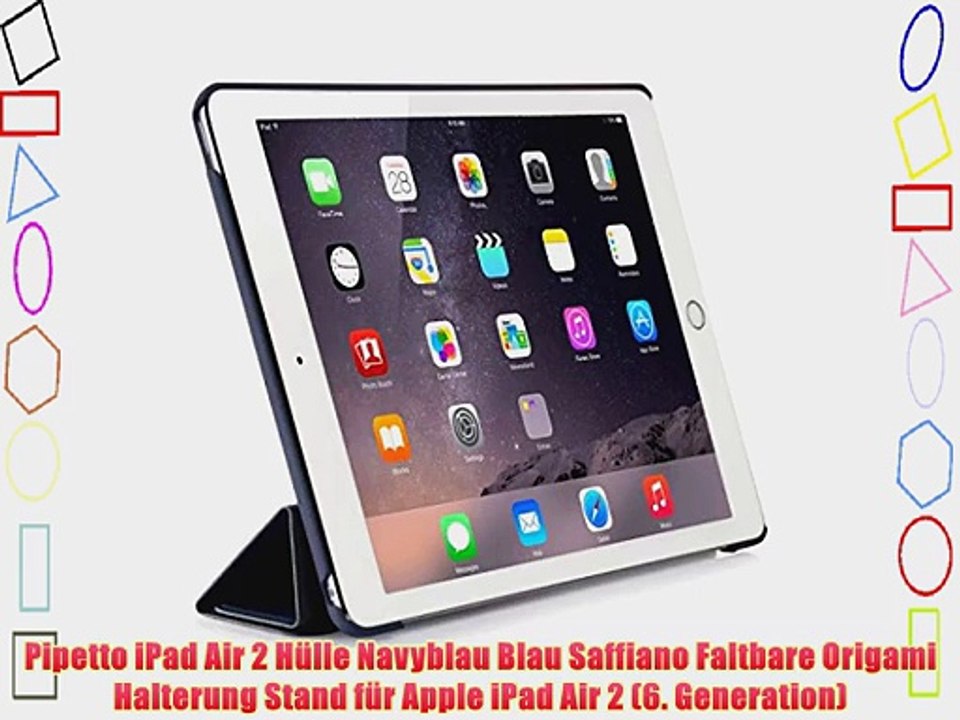 Pipetto iPad Air 2 H?lle Navyblau Blau Saffiano Faltbare Origami Halterung Stand f?r Apple