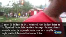 Fuego en barrio insalubre de San Miguel del Padrón, Cuba