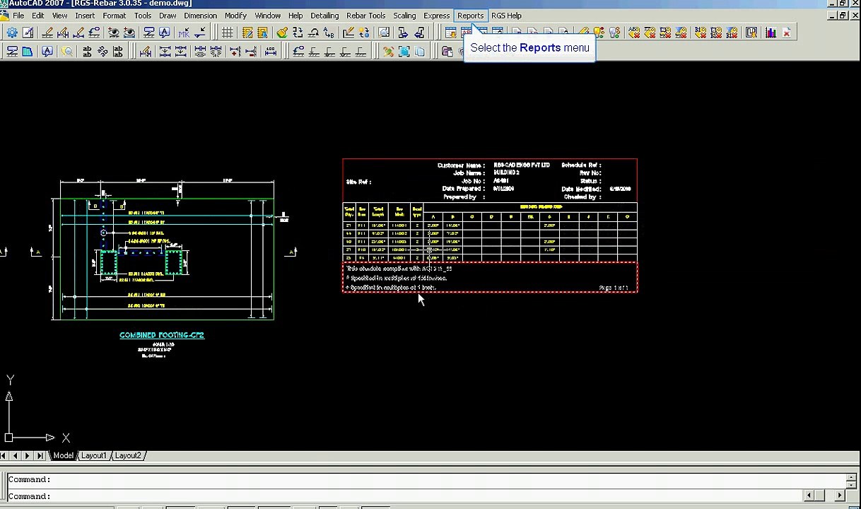 Place Bar Bending Schedule