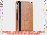 CDN Exklusive Ledertasche aus Echtleder f?r iPad Air 2 Tasche Case Cover Schutzh?lle Etui Braun