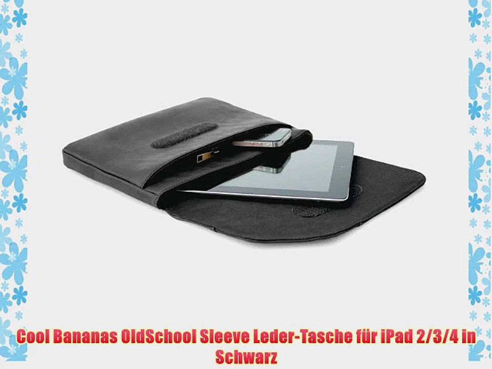 Cool Bananas OldSchool Sleeve Leder-Tasche f?r iPad 2/3/4 in Schwarz