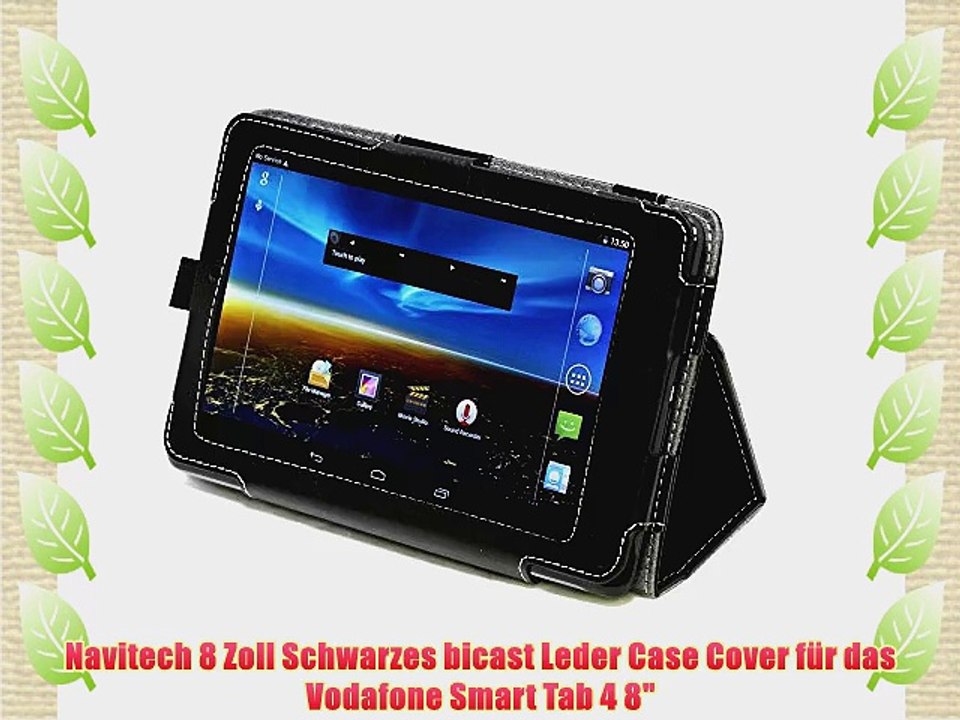 Navitech 8 Zoll Schwarzes bicast Leder Case Cover f?r das Vodafone Smart Tab 4 8