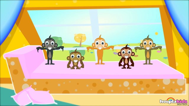 Kinderlieder | Five Little Monkeys | Lieder für Kinder| Learn Germang