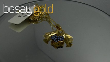 Kalp ve İki güvercin altın kolye