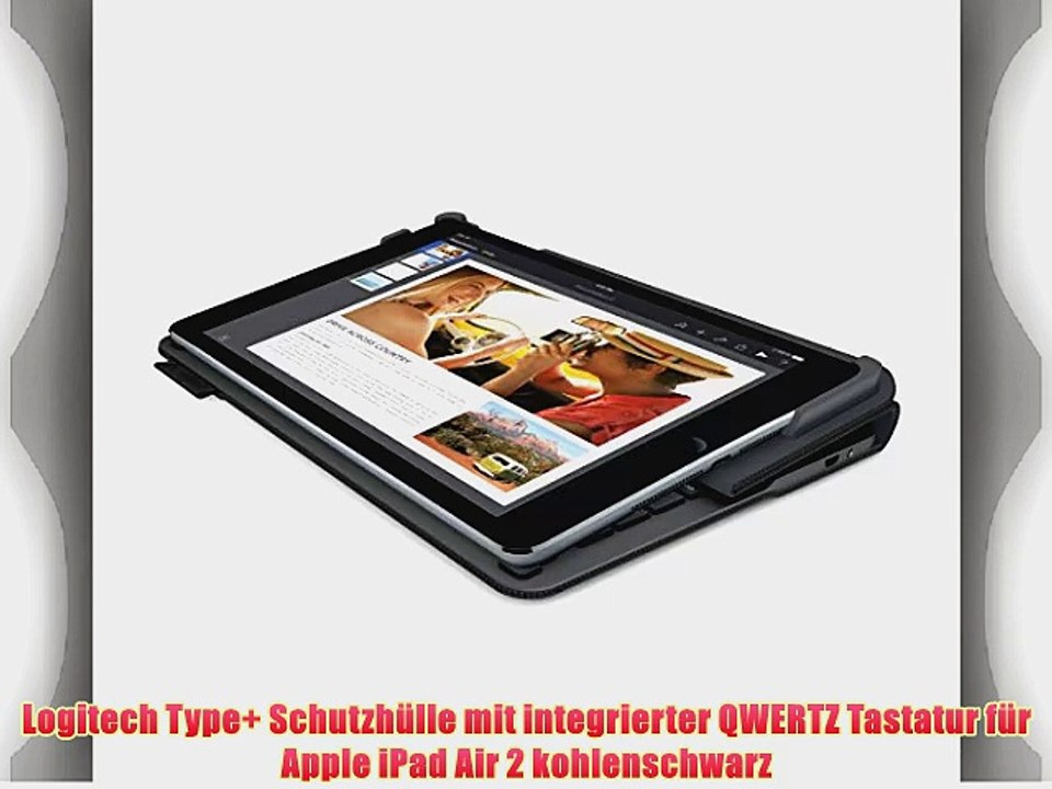 Logitech Type  Schutzh?lle mit integrierter QWERTZ Tastatur f?r Apple iPad Air 2 kohlenschwarz